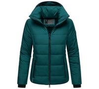 MARIKOO Basic Damen Steppjacke kurz mit Kapuze Radaa 16 Evergreen Gr. XXL