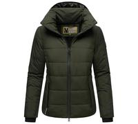 MARIKOO Basic Damen Steppjacke kurz mit Kapuze Radaa 16 Olive Gr. S