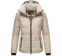 MARIKOO Basic Damen Steppjacke kurz mit Kapuze Radaa 16 Taupe Grey Gr. XS