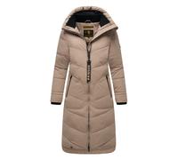 MARIKOO Damen Winterjacke Stepp Winter Jacke gesteppter Wintermantel warm lang Mantel B949 [B949-Benik-Taupe-Grey-Gr.M]