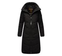 MARIKOO Damen Winterjacke Stepp Winter Jacke gesteppter Wintermantel warm lang Mantel [B949-Benik-Schwarz-Gr.XL]