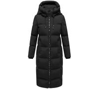 MARIKOO Damen Extra-Langer Wintermantel warmer Steppmantel mit abnehmbarer Kapuze Tikoraa16 Black Gr. 3XL