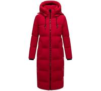 MARIKOO Damen Extra-Langer Wintermantel warmer Steppmantel mit abnehmbarer Kapuze Tikoraa16 Deep Red Gr. L