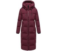 MARIKOO Damen Extra-Langer Wintermantel warmer Steppmantel mit abnehmbarer Kapuze Tikoraa16 Wine Gr. XL