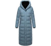 MARIKOO Damen Extra-langer Wintermantel warmer Steppmantel mit herausnehmbarer Innenjacke und hohem Kragen aus Teddy-Fleece Pakoraa 16 Powder Blue Gr. L