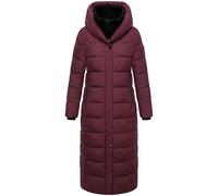 MARIKOO Damen Extra-langer Wintermantel warmer Steppmantel mit herausnehmbarer Innenjacke und hohem Kragen aus Teddy-Fleece Pakoraa 16 Wine Gr. XL