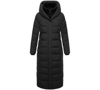 MARIKOO Damen Extra-langer Wintermantel warmer Steppmantel mit herausnehmbarer Innenjacke und hohem Kragen aus Teddy-Fleece Pakoraa 16 Black Gr. 4XL