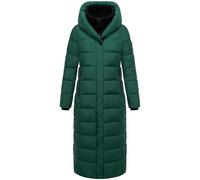 MARIKOO Damen Extra-langer Wintermantel warmer Steppmantel mit herausnehmbarer Innenjacke und hohem Kragen aus Teddy-Fleece Pakoraa 16 Evergreen Gr. S