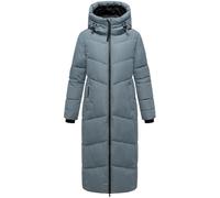 MARIKOO Damen extralanger Wintermantel Warmer Steppmantel mit wasserdichtem Reißverschluss Firella XVI Stormy Blue Gr. S