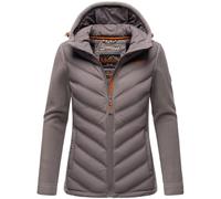 MARIKOO Damen Fleece Hybrid Jacke Trekking Wanderjacke Übergangsjacke [B929-Haruna-Grau-Gr.S]
