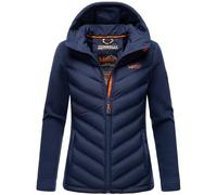 MARIKOO Damen Fleece Hybrid Jacke Trekking Wanderjacke Übergangsjacke [B929-Haruna-Navy-Gr.M]