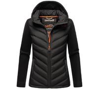 MARIKOO Damen Fleece Hybrid Jacke Trekking Wanderjacke Übergangsjacke [B929-Haruna-Schwarz-Gr.XS]