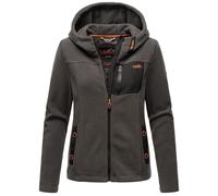 MARIKOO Damen Fleecejacke mit Brusttasche und Kapuze Übergansjacke B932 [B932-Iwak-Anthrazit-Gr.M]