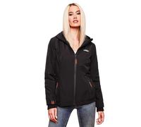 MARIKOO Damen Frühjahr Übergangs Jacke leicht gefüttert Kapuze kurz B862 [B862-Brombeer-Schwarz-Gr.XXL]