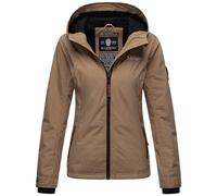 MARIKOO Damen Frühjahr Übergangs Jacke leicht gefüttert Kapuze kurz B862 [B862-Brombeer-Taupe-Gr.3XL]