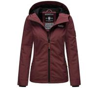 MARIKOO Damen Frühjahr Übergangs Jacke leicht gefüttert Kapuze kurz B862 [B862-Brombeer-Weinrot-Gr.M]