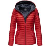 MARIKOO Damen Jacke Frühling Übergangs Outdoor Steppjacke Gefüttert Warm Kapuze 11 Farben XS - XXXL ASRAA (Rot, S)