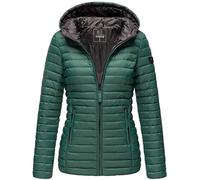 MARIKOO Damen Jacke Frühling Übergangs Outdoor Steppjacke Gefüttert Warm Kapuze 11 Farben XS - XXXL ASRAA (Dunkel Grün, XS)
