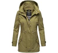 MARIKOO Damen Jacke Frühling Übergangsjacke leicht Parka Mantel Kapuze B690 [B690-Nyok-Grün-WP-Gr.M]