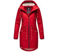 MARIKOO Damen Jacke Softshelljacke Übergangsjacke Outdoor Winddichte Wasserabweisend Funktionsjacke mit Kapuze XS - XXXL Racquellee (XS, Rot)