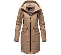 MARIKOO Damen Jacke Softshelljacke Übergangsjacke Outdoor Winddichte Wasserabweisend Funktionsjacke mit Kapuze XS - XXXL Racquellee (XXL, Taupe)