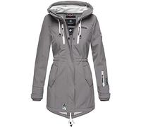 MARIKOO Damen Jacke Softshelljacke Übergangsjacke Outdoor Winddichte Wasserabweisend Funktionsjacke mit Kapuze XS - XXL Zimtzicke (Grau, XS)