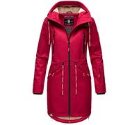 MARIKOO Damen Jacke Softshelljacke Übergangsjacke Outdoor Winddichte Wasserabweisend Funktionsjacke mit Kapuze XS - XXXL Racquellee (L, Fuchsia)
