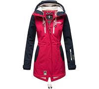 MARIKOO Damen Jacke Softshelljacke Übergangsjacke Outdoor Winddichte Wasserabweisend Funktionsjacke mit Kapuze XS - XXL Zimtzicke (Fuchsia-Navy, XS)