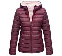 MARIKOO Damen Jacke Steppjacke Herbst Winter Übergangsjacke gesteppt B651 [B651-Luc-Weinrot-Gr.XS]