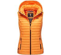 MARIKOO Damen Kapuzenweste für den Übergangs Weste mit Kapuze Steppweste B915 [B915-Hasenp-Apricot-Sor-Gr.S]