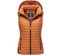 MARIKOO Damen Kapuzenweste für den Übergangs Weste mit Kapuze Steppweste B915 [B915-Hasenp-Cinnamon-Gr.XS]