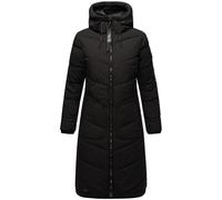 MARIKOO Damen langer Wintermantel Steppmantel mit Schlüsselanhänger Benikoo Black Gr. M