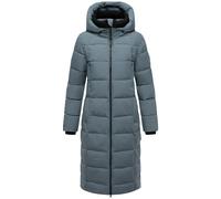 MARIKOO Damen Langer Wintermantel warmer Steppmantel Lanitaa XVI Stormy Blue Gr. 5XL