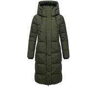 MARIKOO Damen Langer Wintermantel warmer Steppmantel mit abnehmbarer Kapuze und magnetischen Details Chumanii XVI XS-6XL