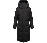 MARIKOO Damen Langer Wintermantel warmer Steppmantel mit abnehmbarer Kapuze und magnetischen Details Chumanii XVI Black Gr. L