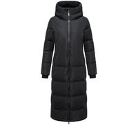 MARIKOO Damen Langer Wintermantel warmer Steppmantel mit verstellbarer Kapuze und wasserdichten Reißverschlüssen Honiaa XVI Black Gr. 6XL