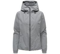 MARIKOO Damen leichte Übergangsjacke kurze Jacke mit elastischem Saum und Ärmelenden Yoshikoo 16 Grey Gr. XXL