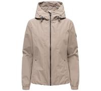 MARIKOO Damen leichte Übergangsjacke kurze Jacke mit elastischem Saum und Ärmelenden Yoshikoo 16 Taupe Grey Gr. XXL