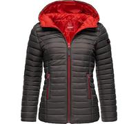 MARIKOO Damen leichte Übergangsjacke Steppjacke mit Kapuze Asraa Anthracite Gr. XS