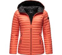 MARIKOO Damen leichte Übergangsjacke Steppjacke mit Kapuze Asraa Coral Gr. S