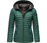 MARIKOO Damen leichte Übergangsjacke Steppjacke mit Kapuze Asraa Dark Green Gr. XS