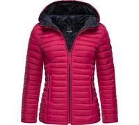 MARIKOO Damen leichte Übergangsjacke Steppjacke mit Kapuze Asraa Fuchsia Gr. S