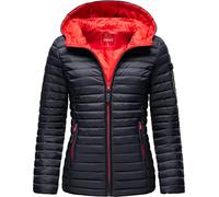 MARIKOO Damen leichte Übergangsjacke Steppjacke mit Kapuze Asraa Navy Gr. XS