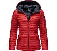 MARIKOO Damen leichte Übergangsjacke Steppjacke mit Kapuze Asraa Red Gr. S