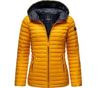 MARIKOO Damen leichte Übergangsjacke Steppjacke mit Kapuze Asraa Yellow Gr. XS