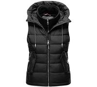 MARIKOO Damen leichte Übergangsweste Steppweste mit Kapuze Taisaa Black Gr. XXL