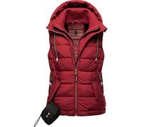 MARIKOO Damen leichte Übergangsweste Steppweste mit Kapuze Taisaa Blood Red Gr. XS