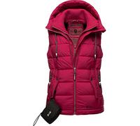 MARIKOO Damen leichte Übergangsweste Steppweste mit Kapuze Taisaa Fuchsia Gr. XS
