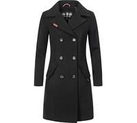 Kurzmantel MARIKOO "Nanakoo", Damen, Gr. 5XL (50), schwarz, Oberstoff: 90% Polyacryl, 8% Viskose, 2% Elasthan, Futter: 100% Polyester, Ärmelfutter: 100% Polyester, figurumspielend Mitte Oberschenkel,