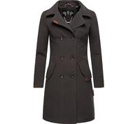 MARIKOO Damen Mantel in Wollmantel-Optik langer Trenchcoat mit Reversekragen Nanakoo XS-5XL